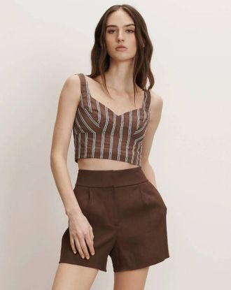 Veronica Beard Vonette Tank Top In Dark Mocha