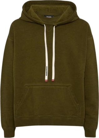 Dsquared2 Relaxed Fit Logo Drawstring Hoodie - Heren - Hoodies - Groen - L - Katoen - Hoodies & sweatvesten