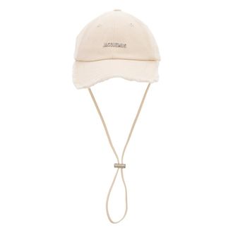 Jacquemus Accessoires, unisex, Wit, 56 CM, Katoen, Artichaut Cap