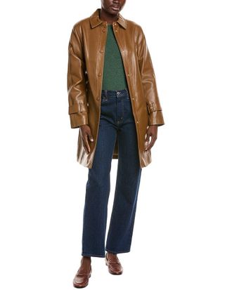 Via Spiga Snap Front Tie Belt Jacket