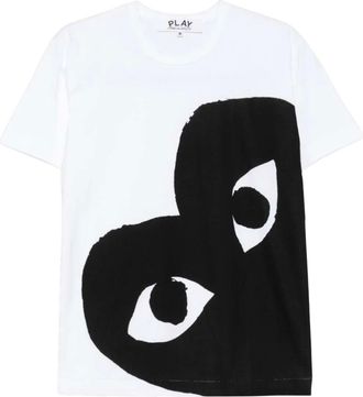 Comme Des Gar&ccedil;ons White Crew Neck Graphic Print T-Shirt