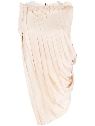 Maticevski asymmetric-design top - women - Viscose/Spandex/Elastane - 8 - Neutrals