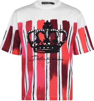 Dolce & Gabbana Red Paintbrush Print T-Shirt Size XL