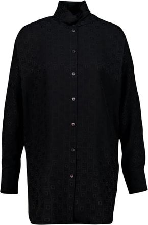 Ferragamo Zijde Blouse met Sjaalkraag - Dames - Overhemden - Zwart - 2XS - Overhemden