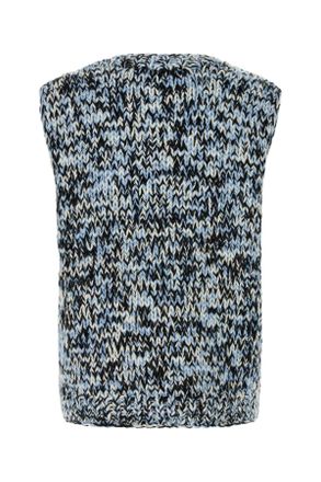 Ganni Womens Multicolor Wool Oversize Vest Glacier Lake Maglieria
