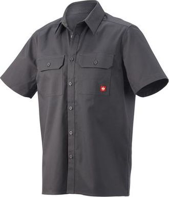Strauss Short Sleeve Work Shirt e.s.iconic in Carbon Grey at Nordstrom, Size Xxx-Large