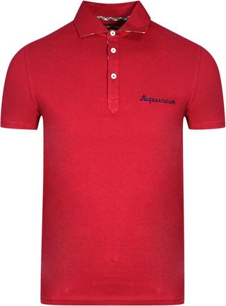 Aquascutum Mens Aquascutum Signature Logo Red Polo Shirt - Size: 38