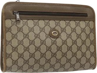 Gucci Pre-owned Leather clutches - Dames - Vintage Clutch - Beige - ONE Size - Leer - Vintage
