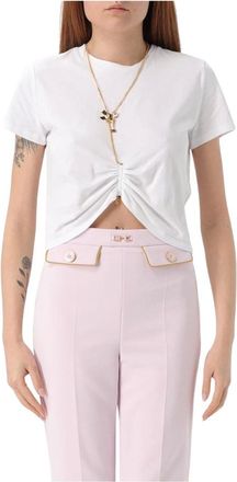 Elisabetta Franchi Mujer, Camisetas, Blanco, Talla: L