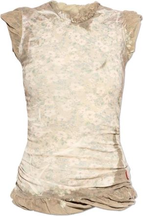 Diesel T-Ory Top - Dames - Tops zonder mouwen - Groen - XS - Leer - Tops