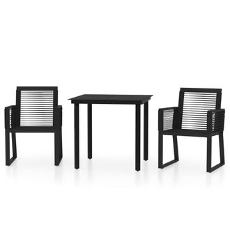 Berkfield Home 3 Piece Garden Dining Set Black
