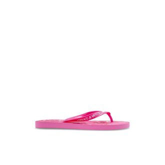 Versace Jeans Couture Flip Flops, female, Pink, Size: 10 US Printed Rubber Flat Sandals