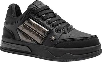 Generic Couple Thick Soled Sneakers Stylish and Versatile for Outdoor Casual Comfort (Black,9.5)