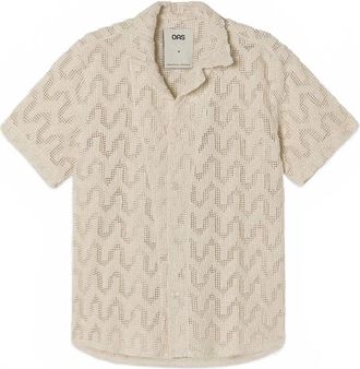 OAS Mens Atlas Cuba Crochet Shirt In Unbleached