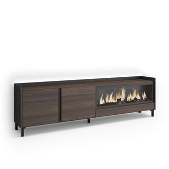 Skraut Home Skraut Home - Mueble Tv, Televisi&oacute;n, Muebles De Sal&oacute;n, Almacenaje, 212x35x61cm, Para Tv Hasta 80, Chimenea El&eacute;ctrica Xxl, Dise&ntilde;o Industrial, Led, Esti