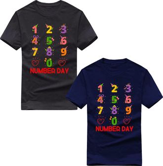 Generic Number Day T-Shirt, Kids and Adult Number Day T-Shirt, Unisex Adult Kids Funny Gift Tee Top (Black, 12 Years)