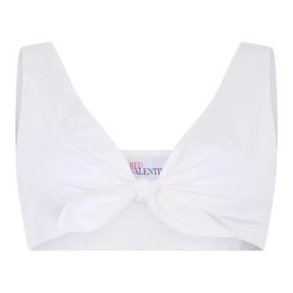 Red Valentino Bikinis, female, White, Size: 2XS Short top with elegant knot