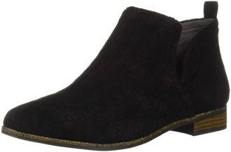 Dr. Scholls Womens Rate Ankle Boot, Black Perforated Microfiber Suede, 6.5 UK