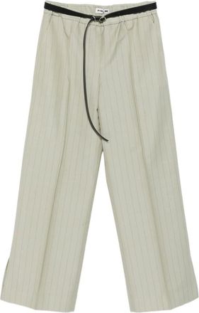 Jil Sander Pantaloni gessati - Verde