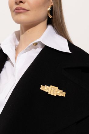 Balmain Brooch With Shimmering Crystals, Womens, Gold