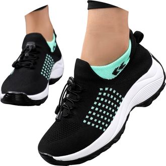 Generic Orthotic Stretch Cushion Shoes for Women Lace Up Breathable Mesh Arch Support Sneakers Outdoor Non-Slip Walking Running Gym Athletic Fitness Jogging F