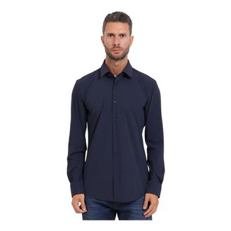 HUGO BOSS P-Hank Slim-fit Shirt - Heren - Casual Overhemden - Blauw - L - Leer - Overhemden