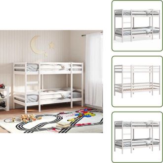 vidaXL Letto in pino - vidaXL Letto a Castello senza Materasso Bianco 90x190cm Massello Pino
