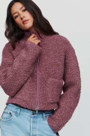 Pilcro Marlow Fleece Zip-Front Sweater