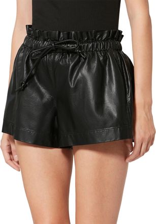 Isabel Marant Relaxed-Fit Black Shorts with Gathered Elastic Waistband