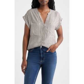 Rails Mel Patch Pocket Gingham Button-Up Shirt in Espresso Gingham at Nordstrom, Size X-Small