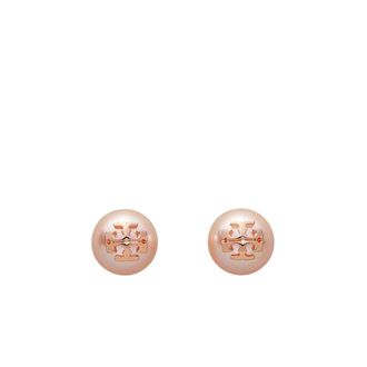Tory Burch Roze Parel Oorbellen Rond Goud T - Dames - Oorbellen - Roze - ONE Size - Accessoires