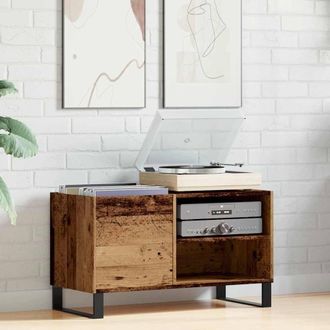 Berkfield Home Record Cabinet Old Wood 84.5x38x48 cm Engineered Wood in Brown