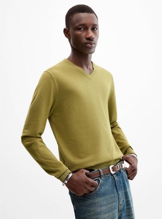 Le 31 Mens Minimalist V-neck sweater