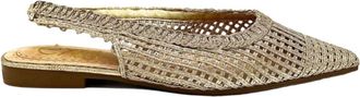 Ex&eacute; Womens Sling-Back Flat Shoes In Gold
