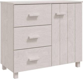 vidaXL Aparador HAMAR madera maciza de pino blanco 90x40x80 cm vidaXL