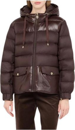 Liu Jo Tf 5003 T9804 Down Jacket - Dames - Gewatteerde jassen - Bruin - 2XS - Jassen