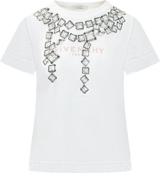 Givenchy White Graphic Crew Neck T-Shirt