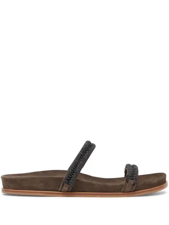 Brunello Cucinelli Su&egrave;de sandalen - Bruin