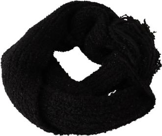 Dolce & Gabbana Fringe Sjaal - Dames - Wintersjaals - Zwart - ONE Size - Wol - Accessoires