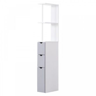 HOMCOM Bathroom Storage Cupboard Cabinet With Drawers Side Unit Drawer - White | TJ Hughes