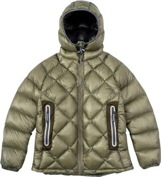 And Wander Diamond Stitch Down Jacket - Heren - Gewatteerde jassen - Groen - M - Nylon - Jassen
