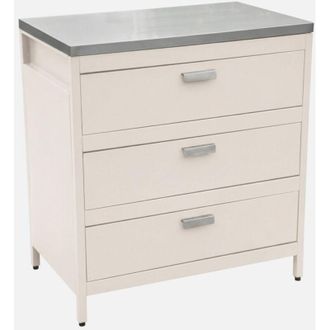Sweeek Mobile da esterno in acciaio con 3 cassetti, 80cm