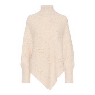 Cream Poncho collo alto Avena Melange - - Knitwear - Donna - Beige - ONE SIZE