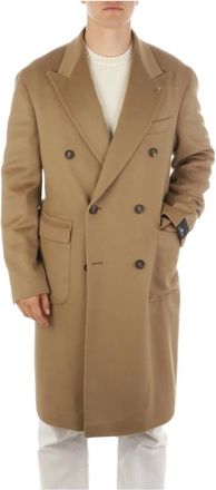 Tagliatore Londra Coat - Heren - Mantel - Bruin - L - Wol - Jassen