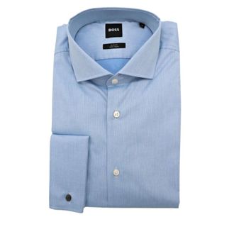 HUGO BOSS Heren, Overhemden, Blauw, Maat: XL Katoen