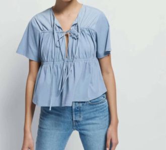 Nation Ltd Robin Blouse In Faded Denim