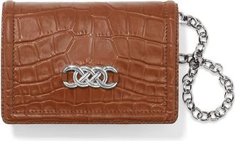 Brighton Womens Interlok Croco Medium Wallet In Bourbon