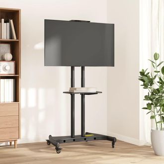 Berkfield Home TV Stand on Wheels 32-70 Inch Screen Max VESA 600x400 mm 60kg in Black
