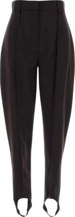 Stella McCartney Wool Flannel Stirrup Pants - Dames - Broeken - Bruin - XS - Wol - Broeken