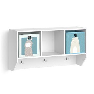 Vicco Estante De Pared Para Habitaci&oacute;n Infantil Luigi, Blanco, 107.2 X 56 Cm Con 2 Cajas Plegables Opt.2